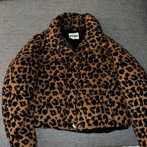 Apparis Cheetah Fleece Bomber Size Small